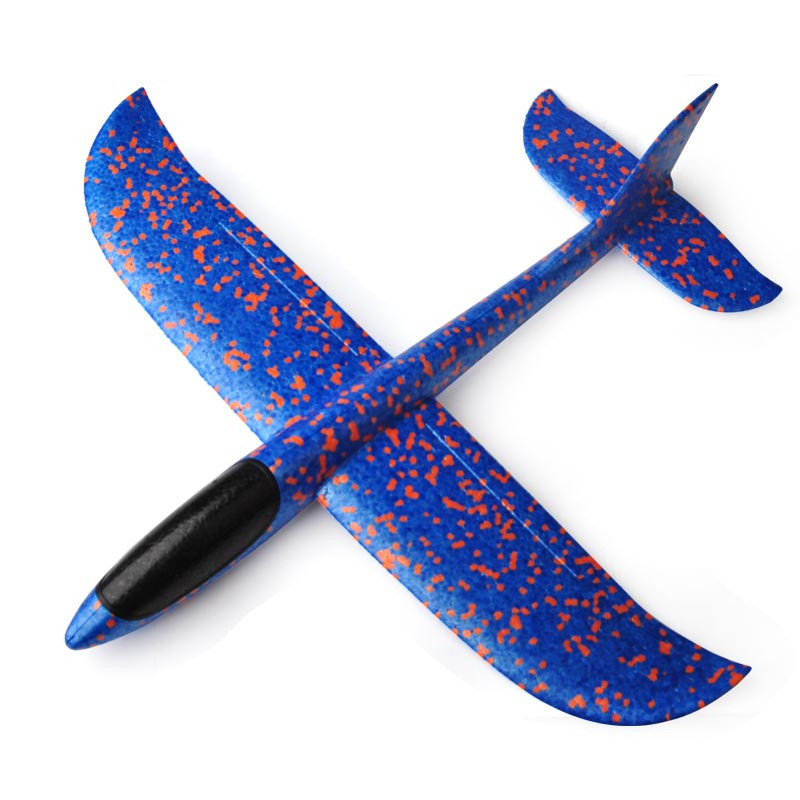 Glow In The Dark Toys EPP Foam Hand Throw Airplane Outdoor Launch Glider Interesting light Toys For Children Kids Game: Blue