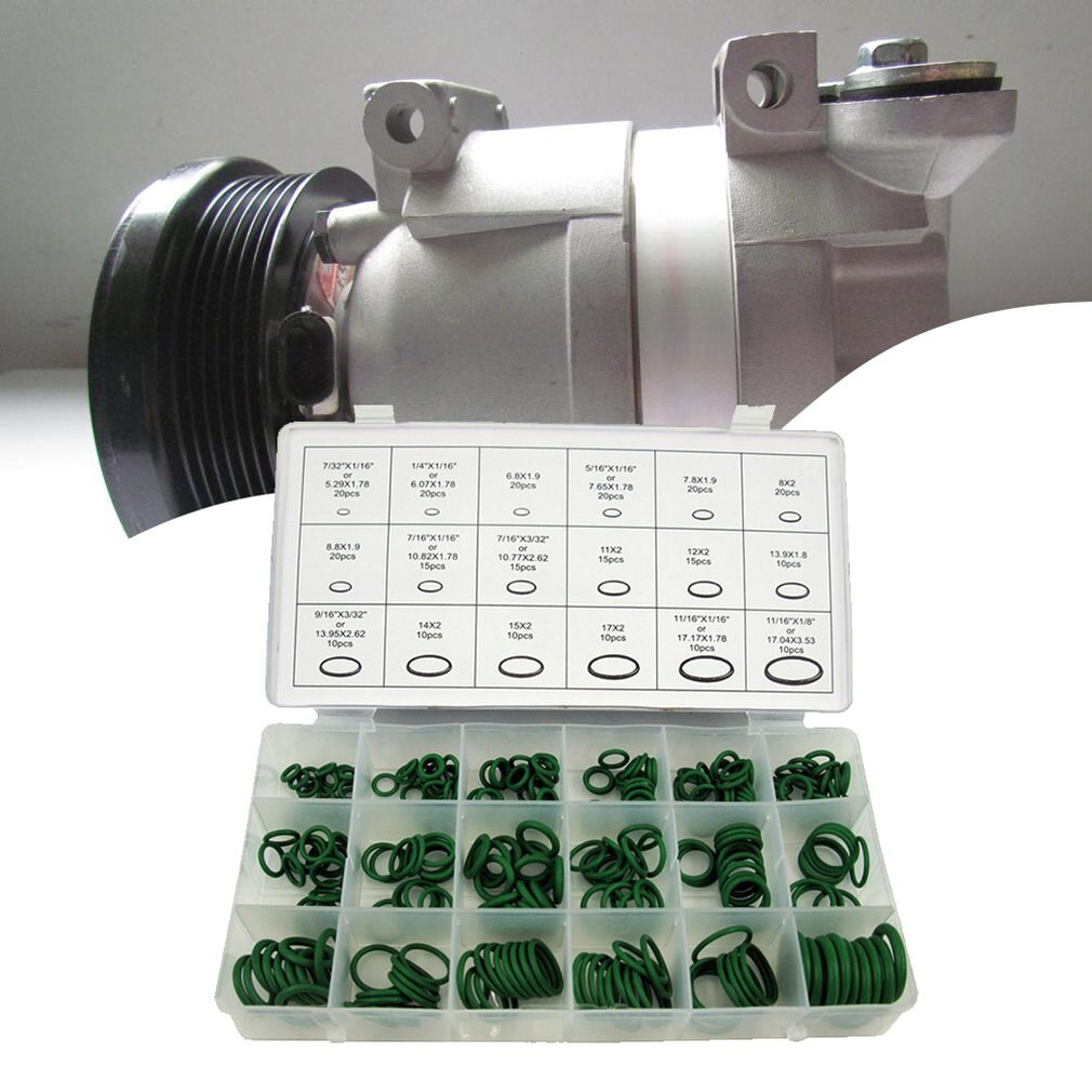 270 Stck O-Ring Reparatur Kasten einstellen Auto Klimaanlage Ringe einstellen Konservierungsmittel Auto Klimaanlage Kompressor Dichtung
