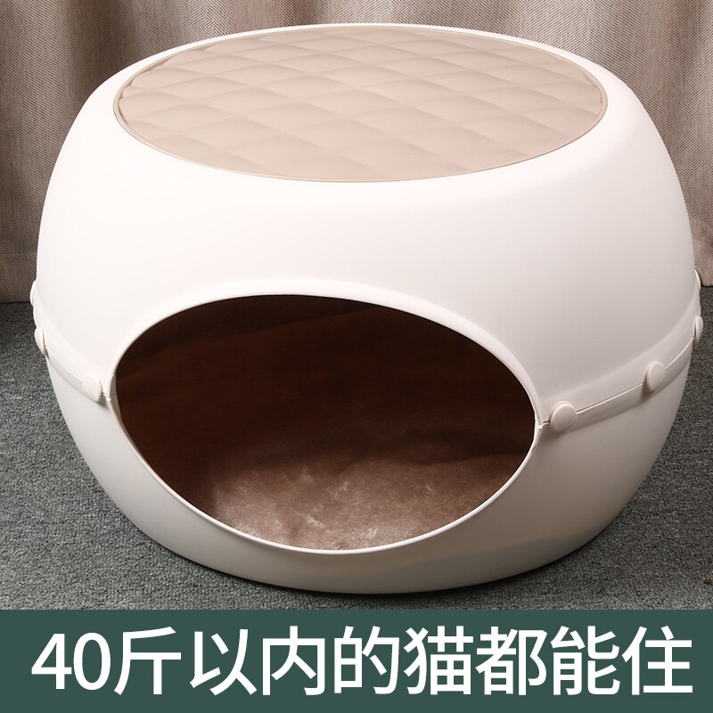 Filet tabouret rouge maison pour chat quatre saisons, Villa générale d&#39;été nid Semi-fermé pour animaux de compagnie