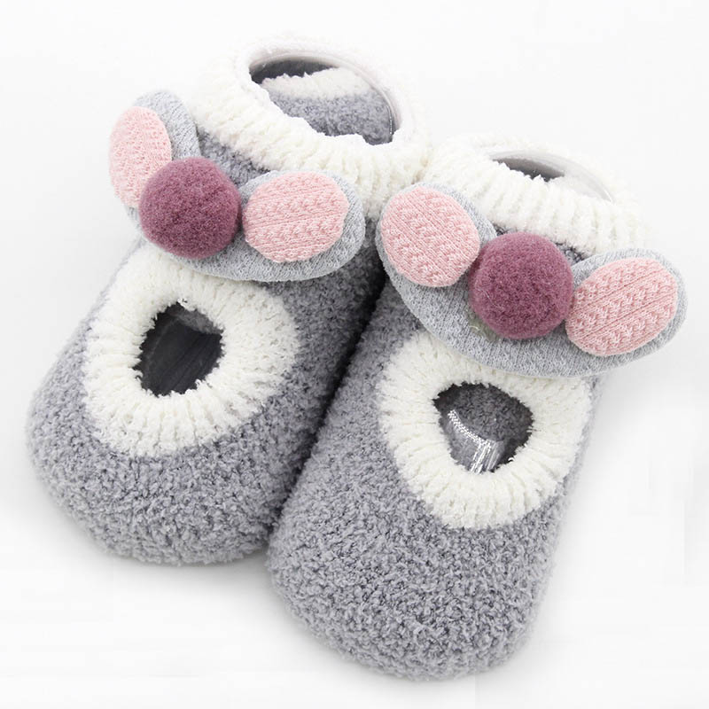 Neugeborenen Baby Socken Baumwolle Anti-Rutsch freundlicher Boden Socken Baby Mädchen Socken Mädchen Baby Mädchen Zeug Nicht Unterhose socken: grau / 0-2 Monate