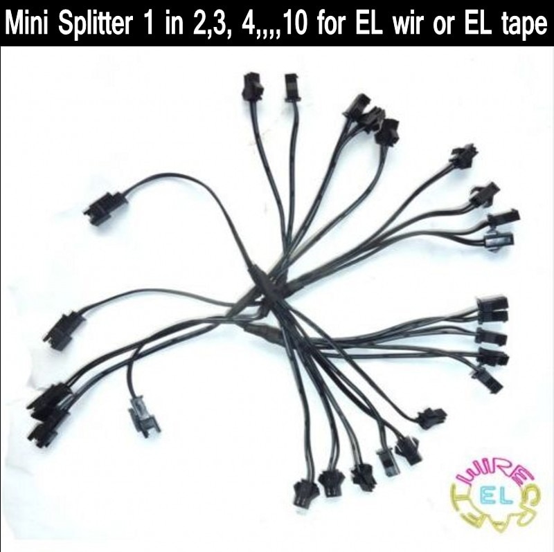 2 pin jst connector EL wire led Sting Splitter 1 Vrouwelijke in 2/3/4/5/ 6/7/8/9/10 manier Mannelijke connector kabel 3 V/12 V