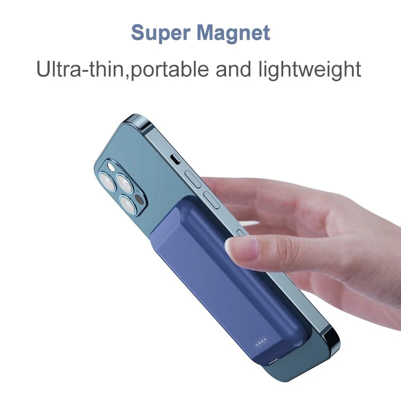 Caseier Magnetische Draadloze Oplader 5000Mah Mini Power Bank Voor Iphone 12 Pro Max Magnetische Externe Batterij Draagbare Powerbank