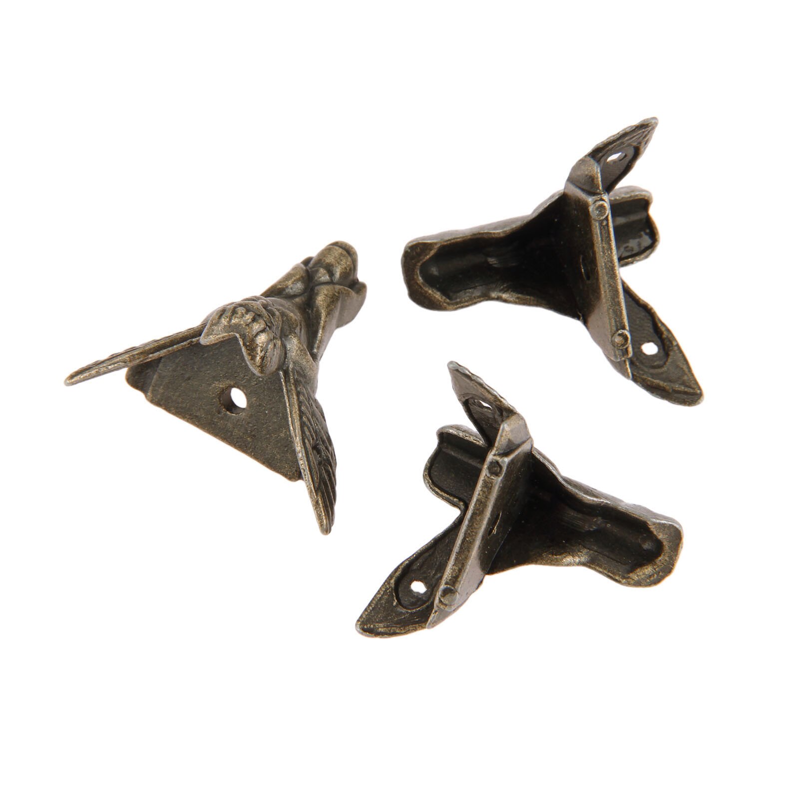 4 st hörnfäste trälåda fodral fötter ben hörnskydd dekorativt fäste antik brons möbelbeslag 30*27mm