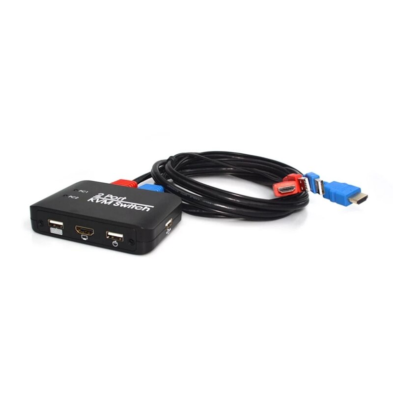 2 Port USB HD KVM Switch Switcher for Dual Monitor Keyboard Mouse HD Switch Support Desktop Controller Switching
