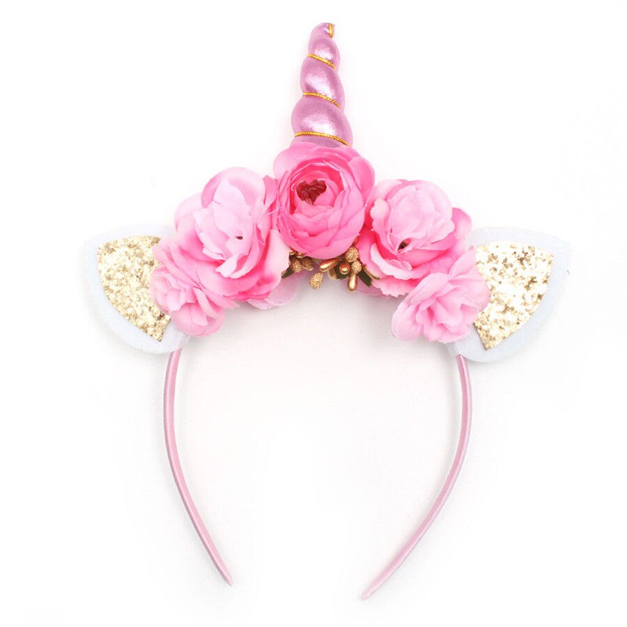 Kerst Eenhoorn Hoorn Kids Flower Haarband Hoofdband Party Kostuum Magical Hoofdbanden: D