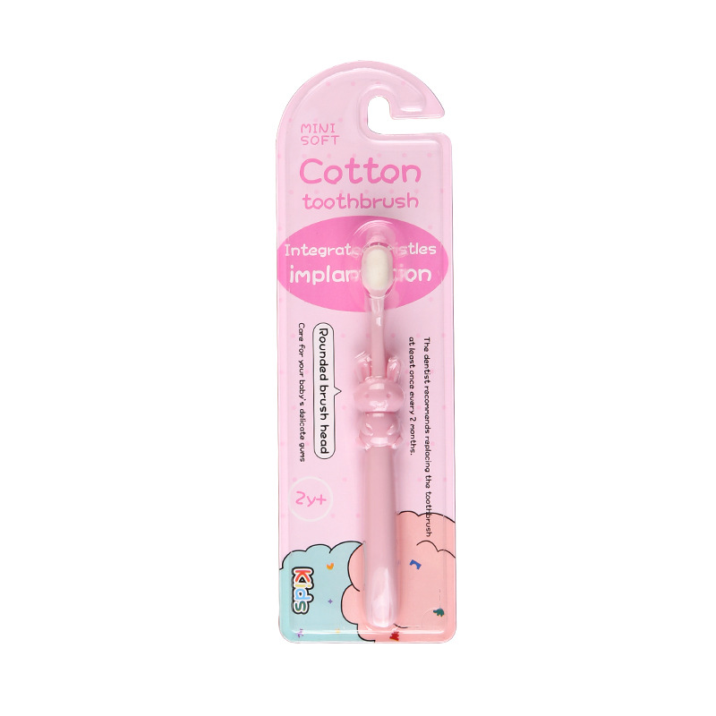 1 pz spazzolino da denti per bambini cartoon training spazzolino da denti super soft baby tooth care spazzolino: Colore rosa