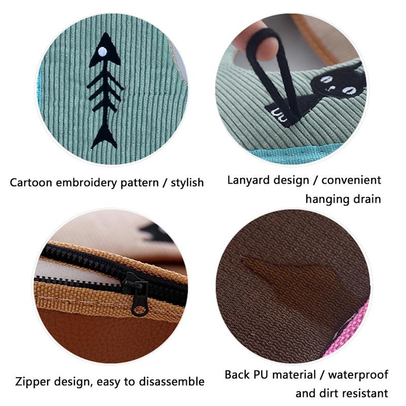 1pc kot kreskówkowy pokrowiec na deskę sedesową mata śliczny haftowany zagęścić zamek wodoodporny cieplej zmywalny toaleta poszewka na siedzisko