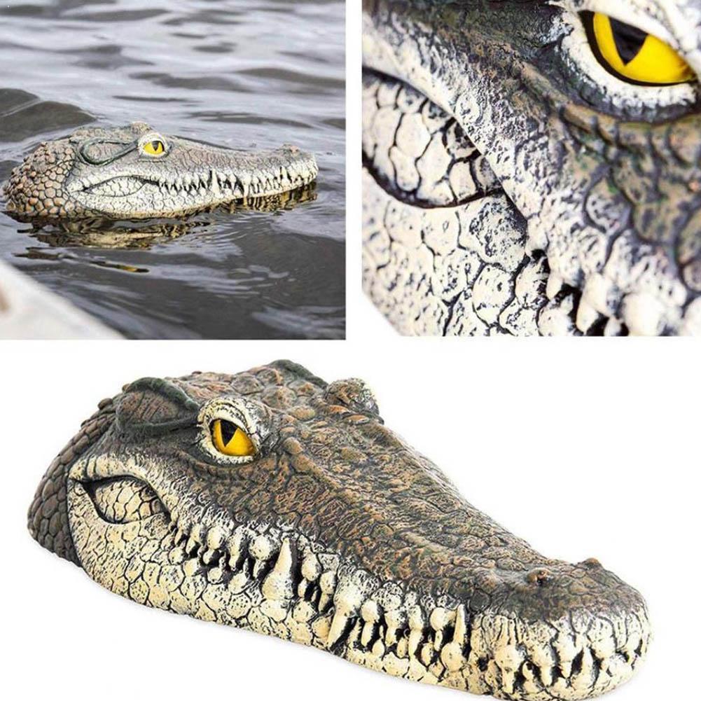 Artificial Crocodile Alligator Head Floating Foam Decoy Pond Garden For Pool E9Z5