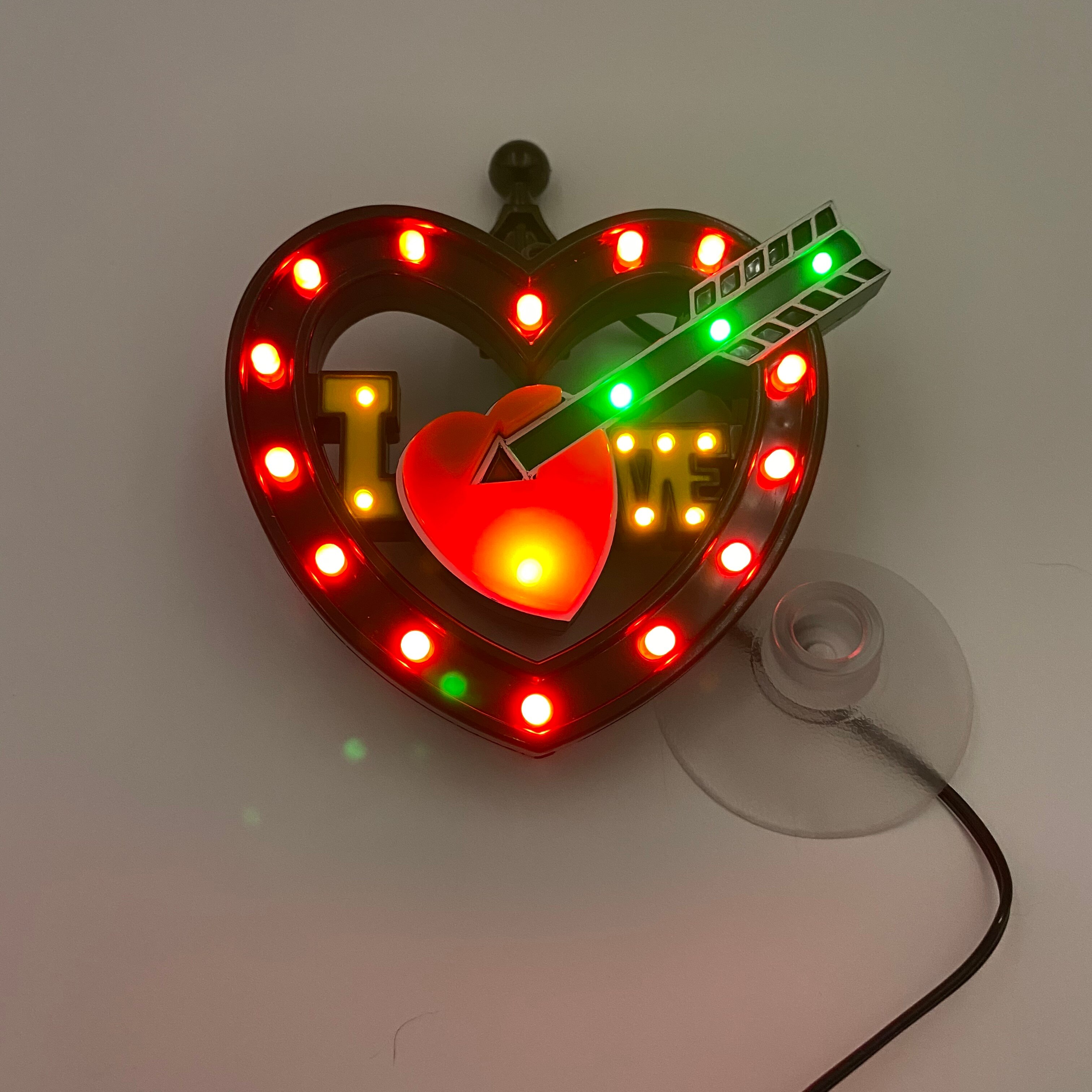 Wedding LED Car Decoration Atmosphere Lamp Black Heart Light DJ RGB Colorful Music Sound Lamp Decorative Light Love