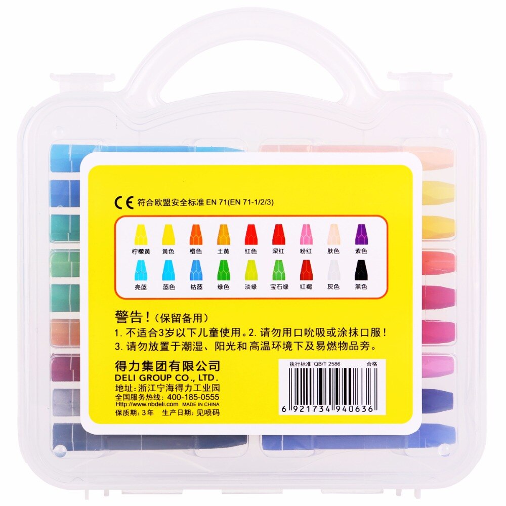Deli 18 kleuren/doos kleur olie pastel Kleurpotloden Kunstenaar tekening pennen voor kinderen professionele wax krijt schoolbenodigdheden briefpapier