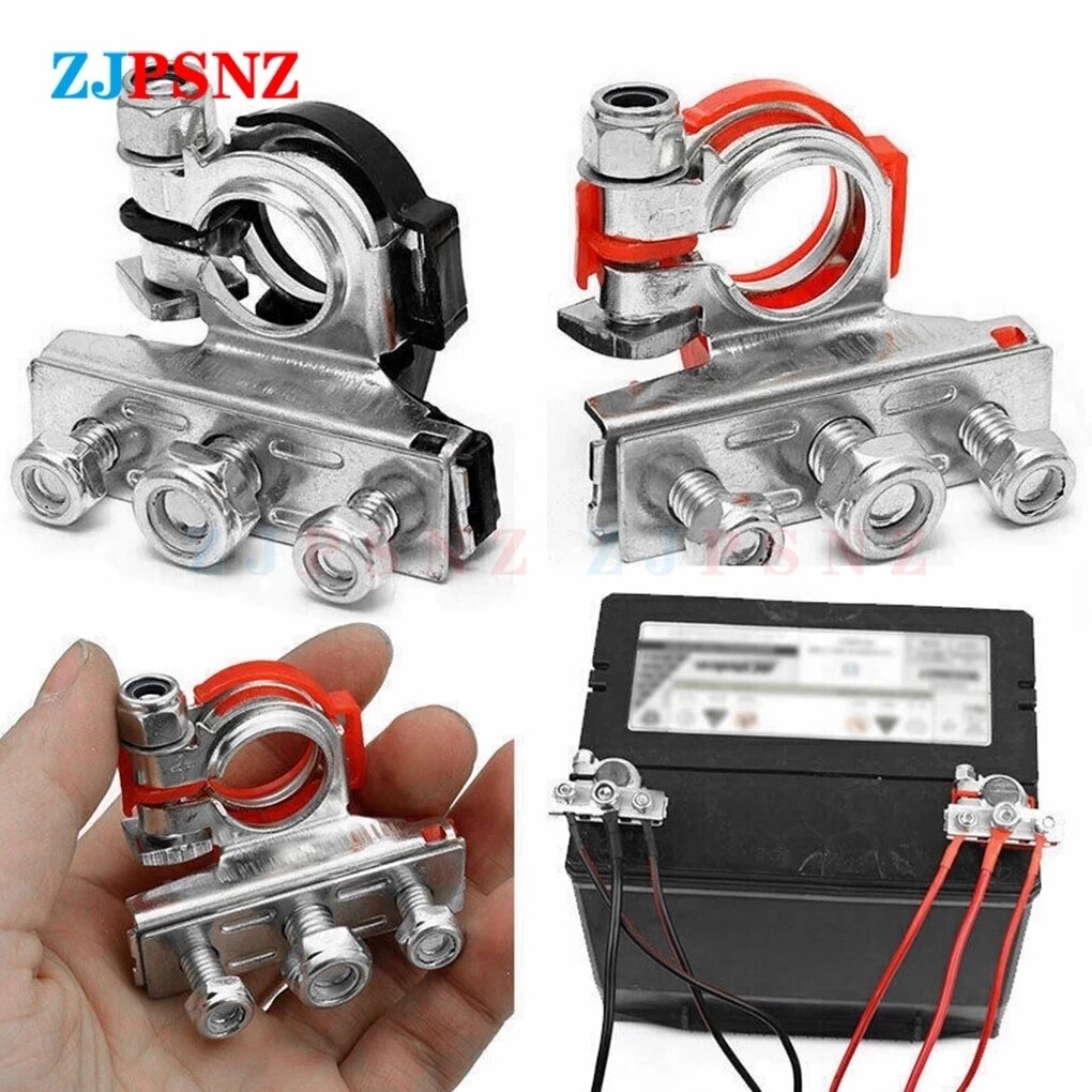 12V 24V Auto Cable Connector Battery Bornes Main Cable Post Clamp Terminal Screw Connection Positive&amp;Negative For Car Truck Boat