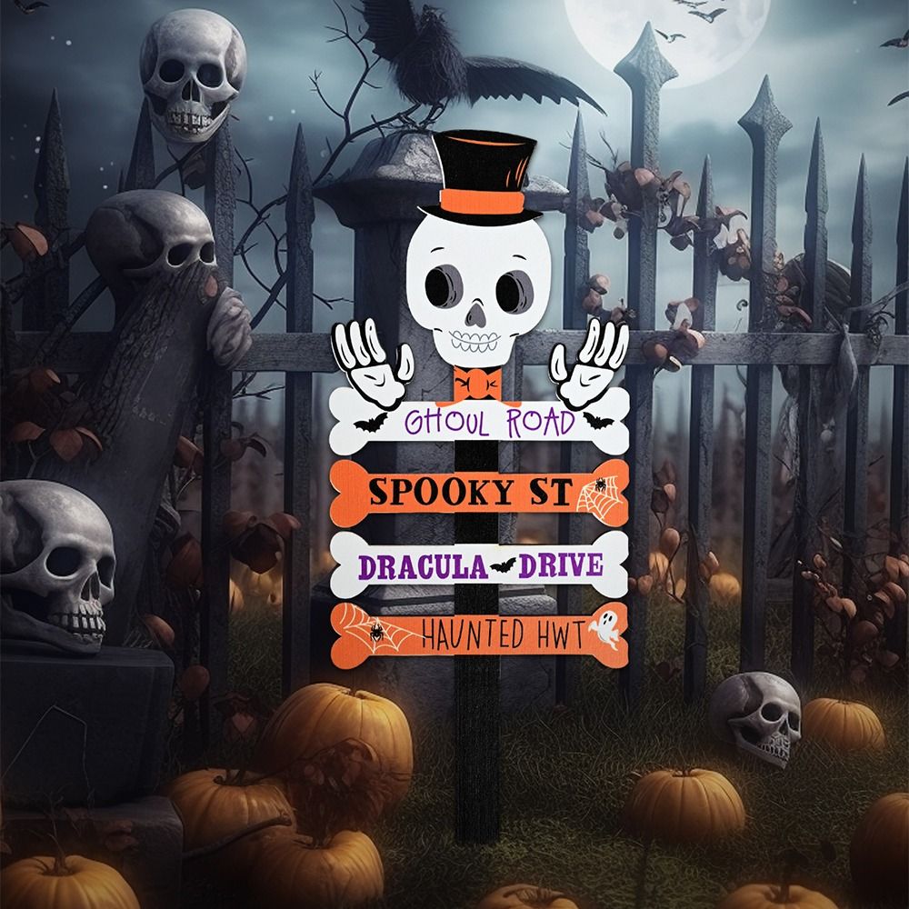 Drewniane tabliczki ogrodowe w stylu klasyczny, lekkie, trwałe, świąteczne znaki robić podwórka na Halloween, robić wbijania w ziemię.