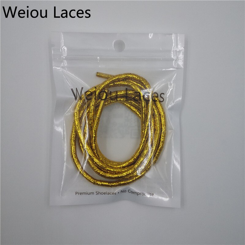 Offical weiou gull/sølv metallisk tau lisser blinkende skolisser glitter perlefarget sparkle sko lisser til kjole sko kvinner