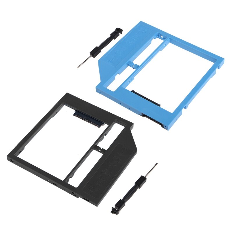 Second HDD Caddy 2nd SATA To SATA 2.5" HDD SSD 9.0mm Enclosure For Laptop CD ROM Feb6