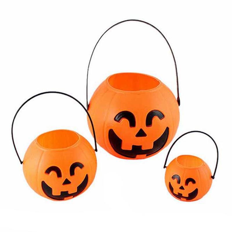 1 st orange pumpa godis hållare mini trick-or-treat halloween godis pumpa hink