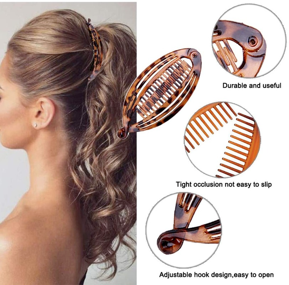 4 Uds. Pinzas para el cabello, peines para cubierta Vintage, herramienta para accesorios para el cabello rizado grueso, pinza para el pelo de cola de pez, juego de pinzas de plátano para mujeres y niñas