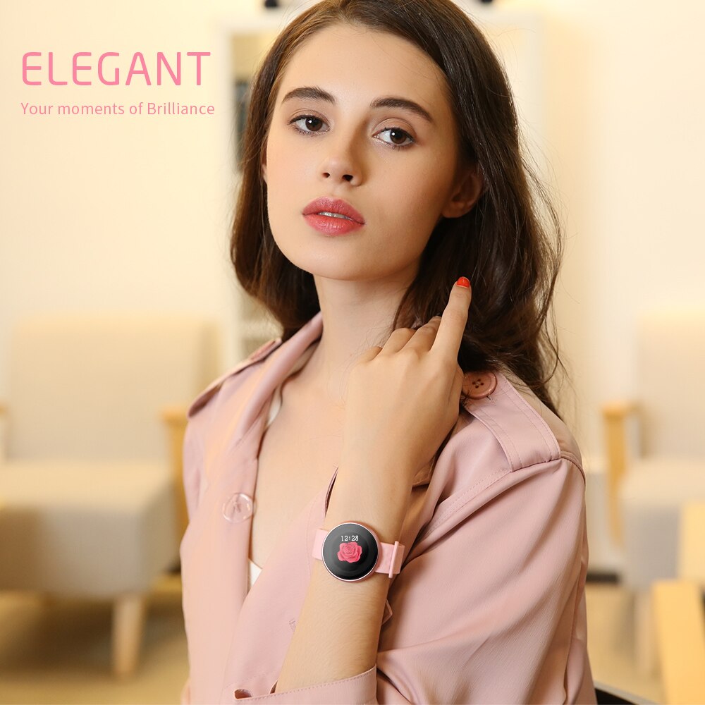 SKMEI Women's Smartwatch - Heart Rate & Period Tracker, Waterproof, PU Band, 450+ mAh Battery
