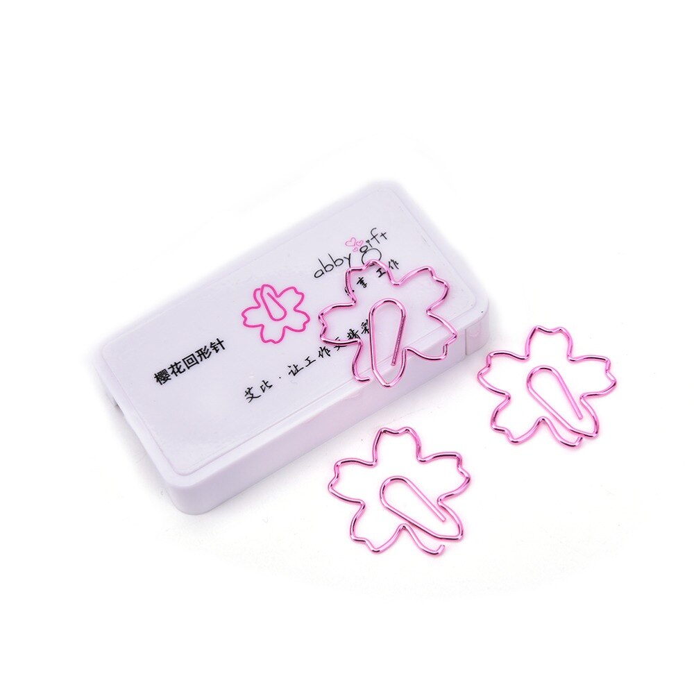 Sakura-clips de papel con flores de cerezo para Marcadores de libro, papelería para niños, estudiantes, niños, escuela, suministros de oficina