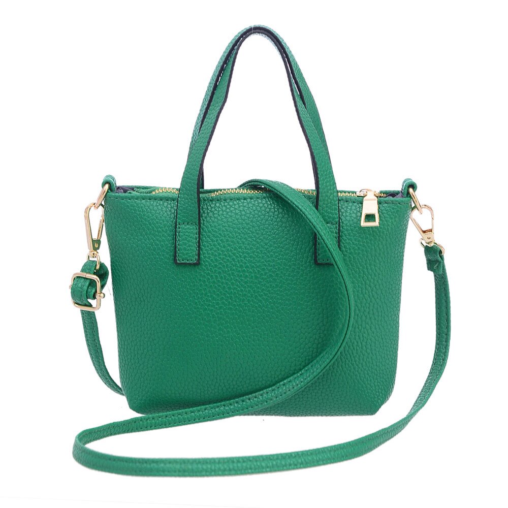 Women Solid Color Crossbody Bag Messenger Bag Phone Coin Bag: Green