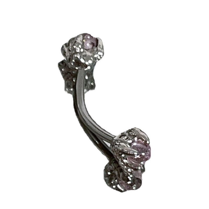 Dragon Claw Zircon Eyebrow Lip Rings Opal Piercing Jewelry Ins Sweet Stainless Steel Eye Brow Ring Piercing for Eyebrow: WHITE / SILVER PLATED