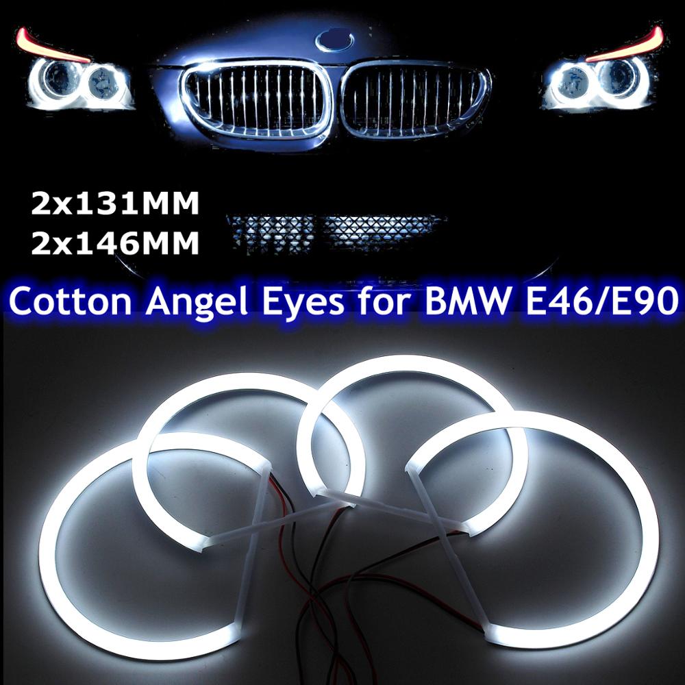 Headlight Multi-color RGB LED Angel Eyes Halo Ring Eye Light Remote Control for BMW E46 E90 E91 2PCS 131mm 2PCS 146mm: BMW E46