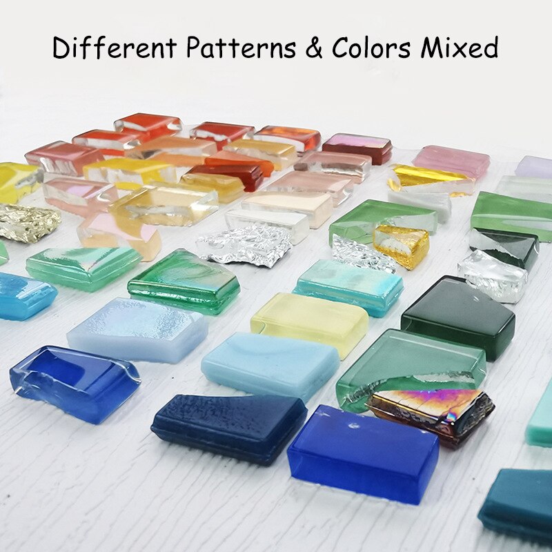 2022 Mixed Color Mosaic Fragments Irregular Shape Coloful Crystal Mosaic Tiles For Crafts Bulk Diy Decoration Materials