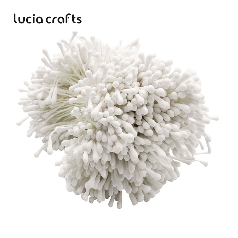 576 st 1mm matt vita dubbla huvuden blomma ståndare pistill diy kakor bröllop dekoration scrapbooking hantverk  d0404