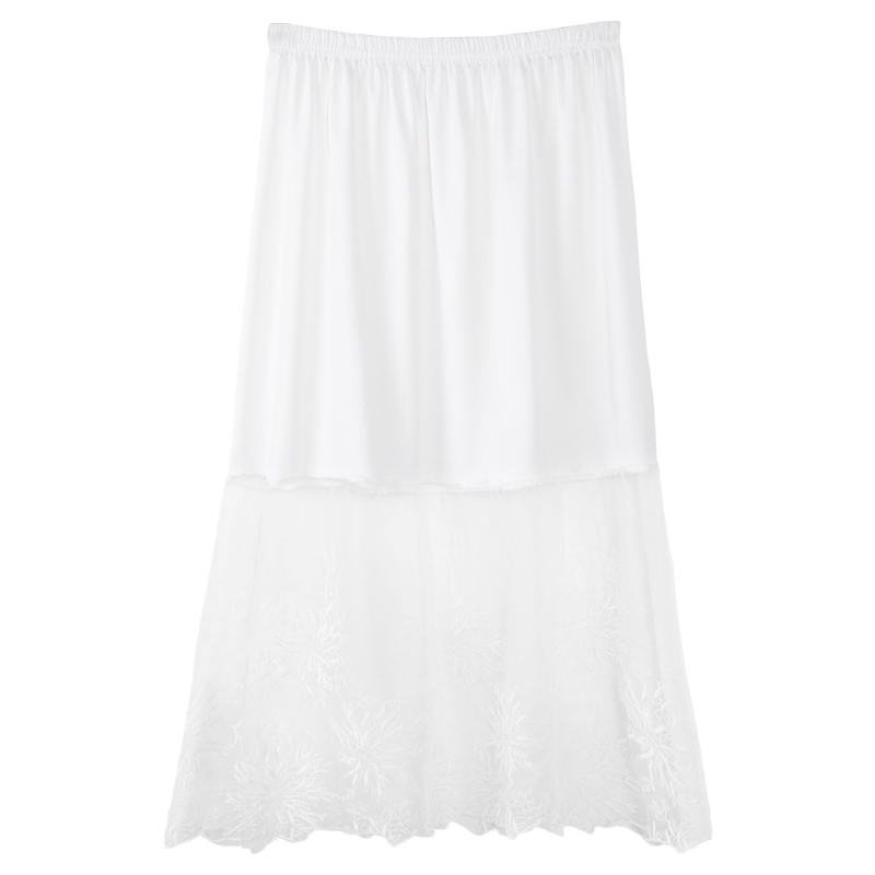 Spetsar halka slip kjolar extender elastisk midja a-line ihålig underkjol underkjol: 6 ee 600289- w