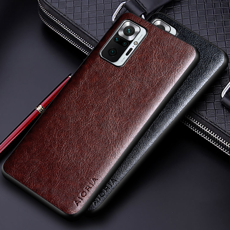 Custodia in pelle di lusso per Xiaomi Redmi Note 10 Pro Max 10S 10 Lite 5G Cover di design business in tinta unita per custodia Redmi Note 10s