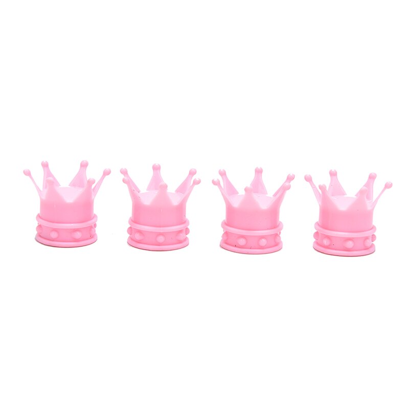 4 Uds. Tapones herméticos para válvula de neumático de bicicleta Forma de Corona: Rosa