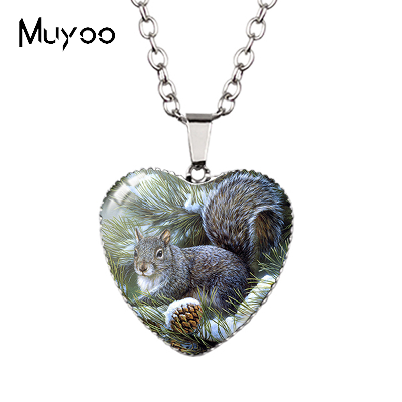 Landscape Animal Swans Butterflies Peacock Oil Painting Handcraft Heart Jewelry Pendant Necklace HZ3: ROSE GOLD COLOR