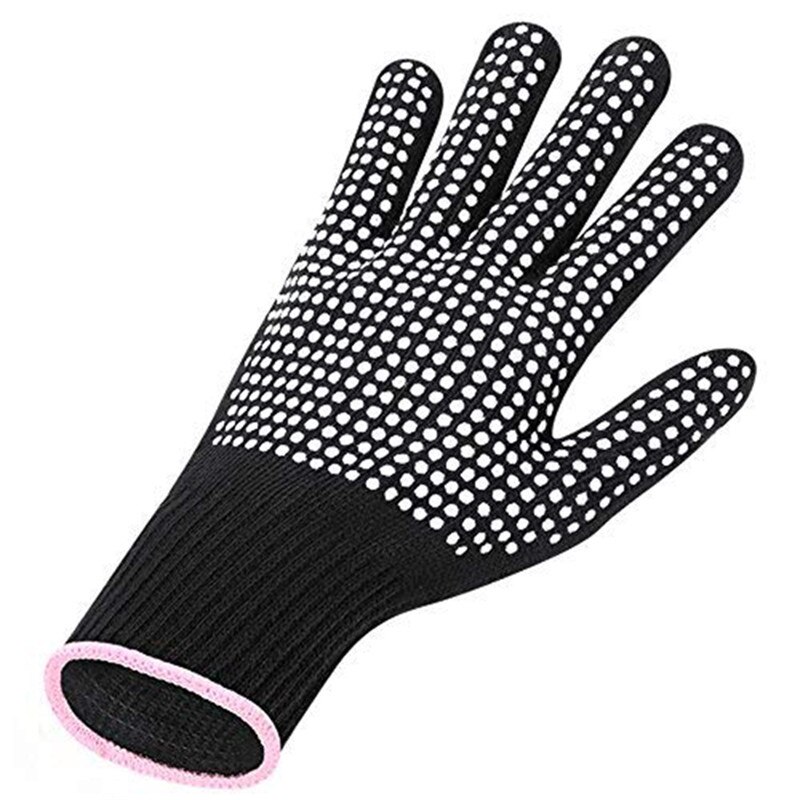 Wärme Beständig Handschuh für Haar Styling Wärme Blockieren für Eisstockschießen, flache Eisen und Eisstockschießen Zauberstab Geeignet für Verknüpfungen und Rechts Hände: Weiß eins Seite