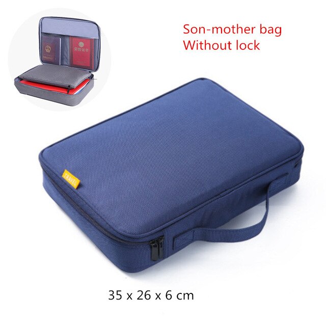 Tasche Ordner für Dokumente Organizer Lagerung Tasche Kasten fallen Abdeckung Halfter A4 Geldbörse Heimat Büro Sicher Zubehör Liefert: F dunkel Blau