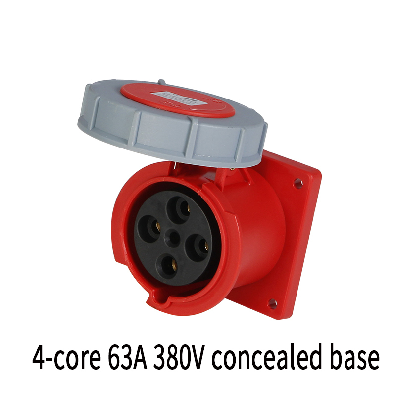 IP67 waterproof industrial plug/dark socket 63A 3/4/5 core pin 220V/380V Male and female plug sockets: Dark Grey