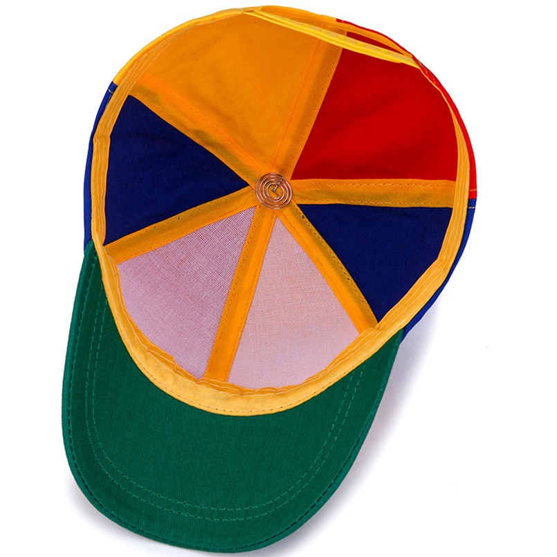 Eagleborn Zomer Kind Volwassen Verstelbare Propeller Bal Baseball Cap Dragonfly Top Multi-color Patchwork Grappige Mooie 52-57cm