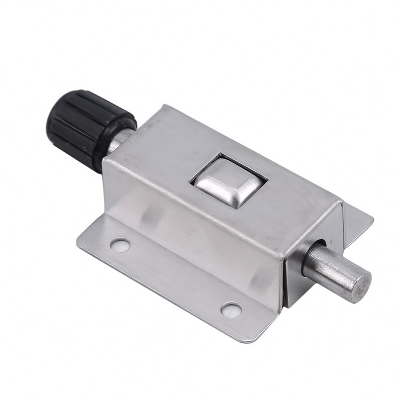 201 Stainless Steel Automatic Spring Latch Loaded Push Button 8cm Long Gate Door Lock Trap: Default Title