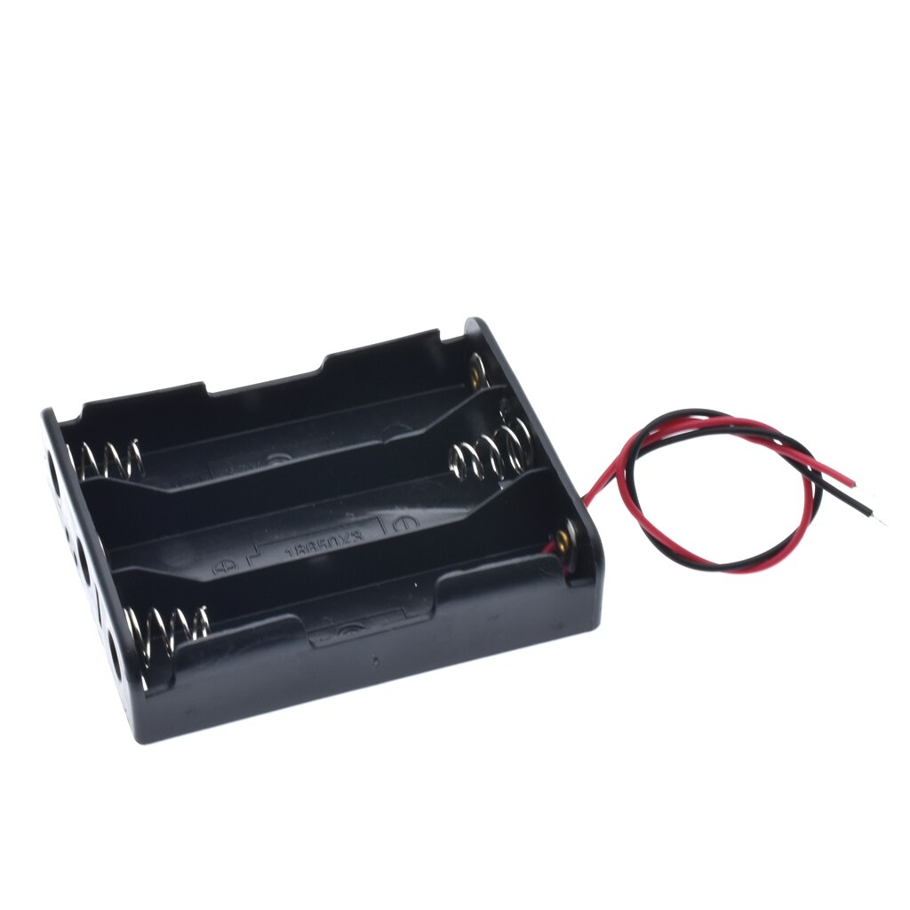 Plastic 3 Way 18650 Battery Storage Case Box Holder for 3x 18650 Batteries with Wire Leads