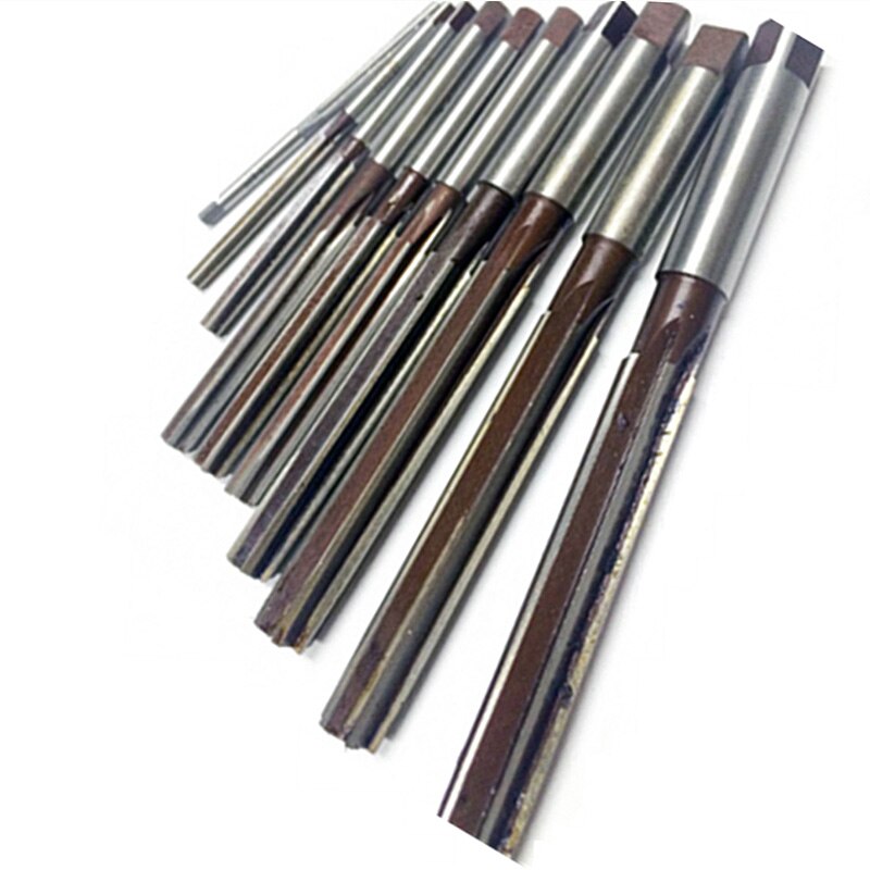 10 teile/satz 3 4 5 6 7 8 9 10 11 12mm Gerade Schaft Hand Reibahle Präzision H8 Manuelle -zweck Werkzeug Spannen Ingenieurwesen Cutter