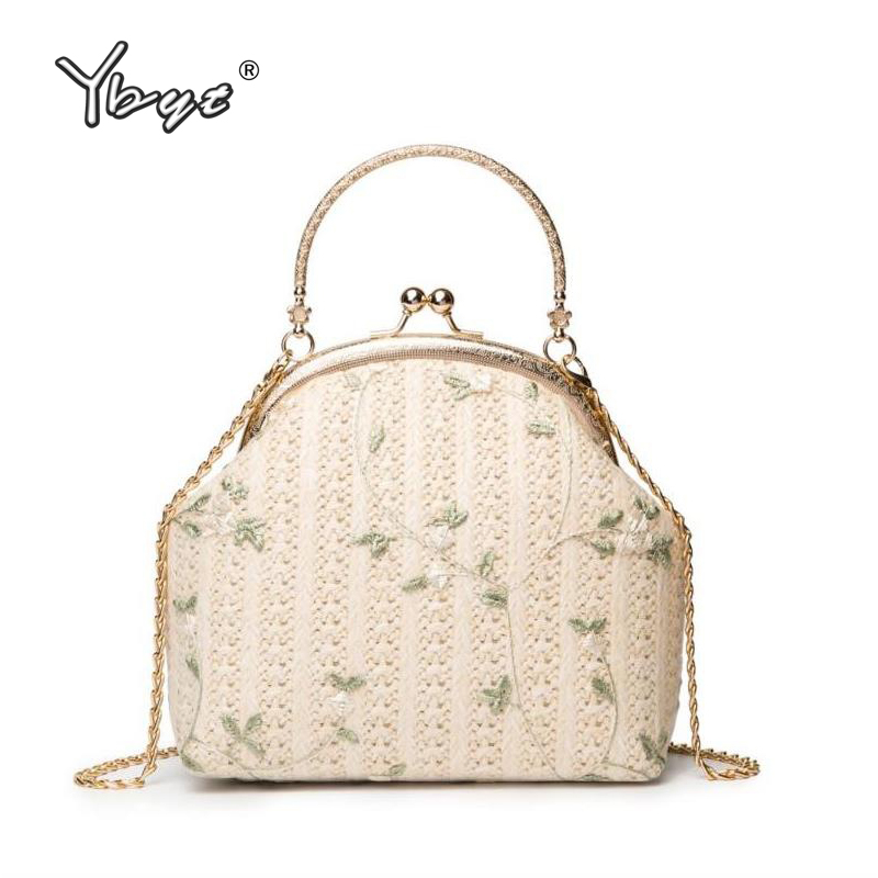 YBYT nouveaux sacs de paille de pour les femmes petit sac à main style d'été chaîne shell sac à bandoulière sac décontracté main casual femme messenger sac