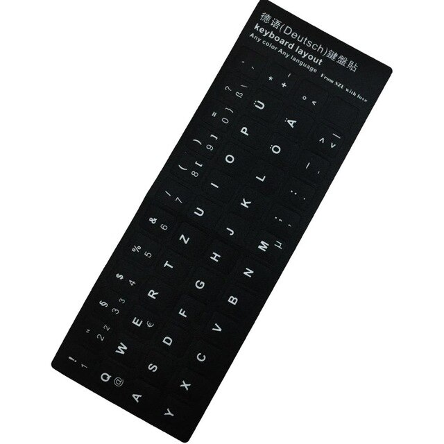 Autocollants clavier d'ordinateur portable étanche espagnol/anglais/russe/français Deutsch/arabe/coréen/japonais/hébreu/thaï disposition du clavier: Deutsch Black