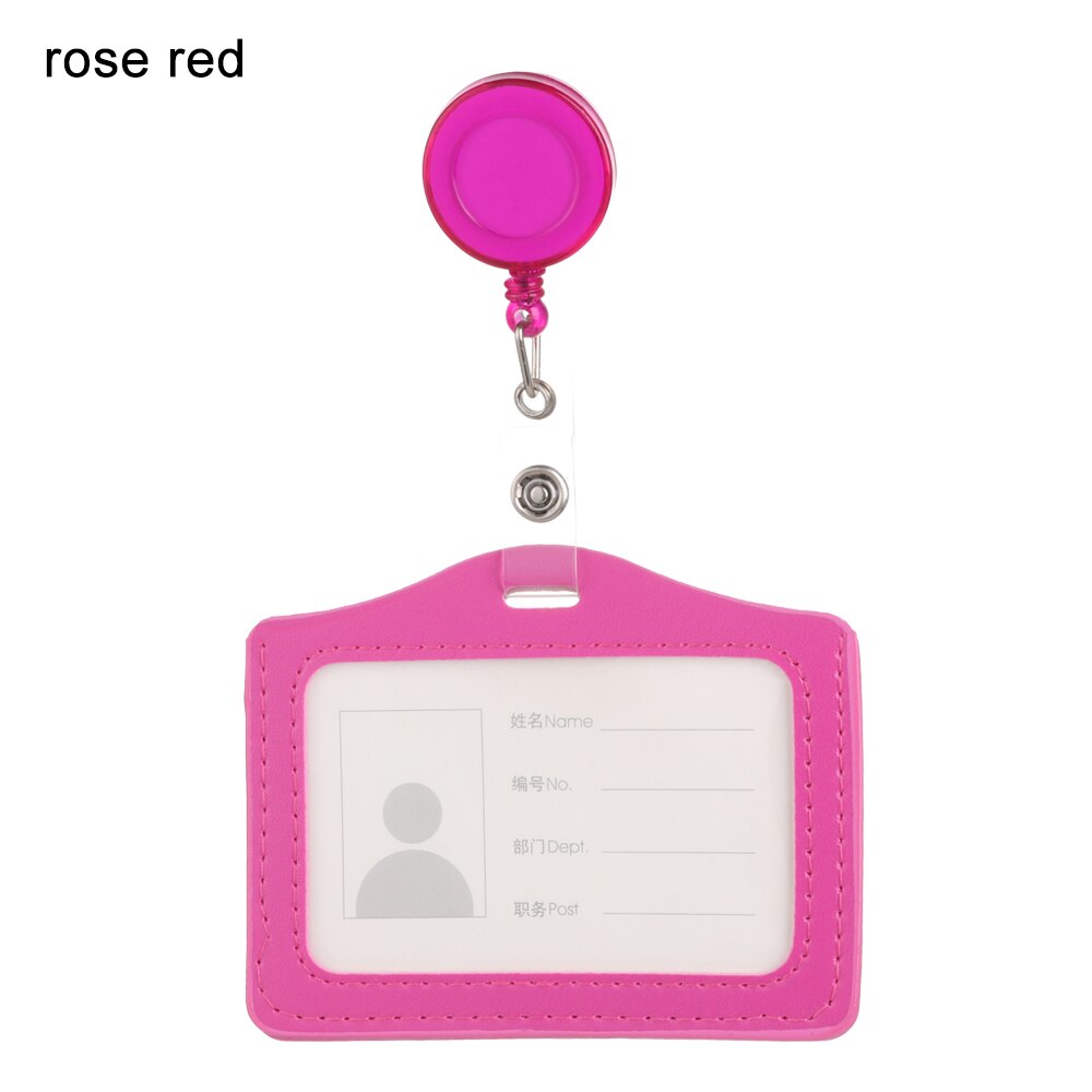 Porte-cartes rétractable ajustable avec lanière, 1 pièce, Badge nominatif, étui pour cartes de Bus et de crédit, pour le travail: pink