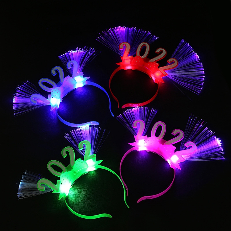 LED Glow Headband Flashing Blinking Crown Happy Year Hair Bands Party Decoration Favors