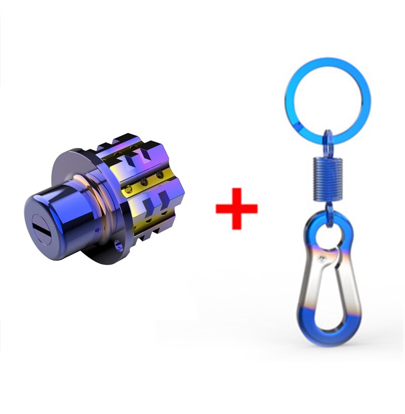 Key Cover Universal Motorcycle Modified Crective CNC Keychain Decorative Modification Parts Titanium Alloy Key Head Covers: A and silver chain