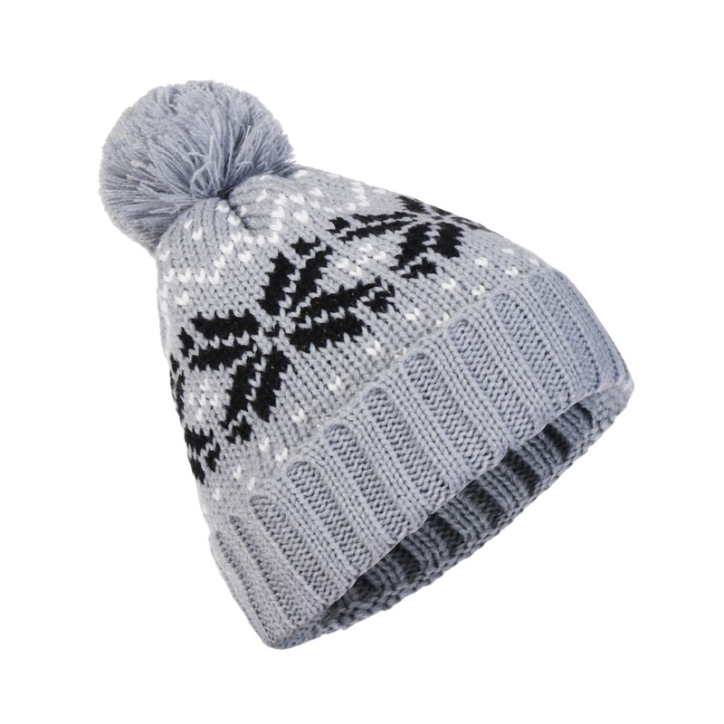 Gorro con pompón de copo de nieve para hombre y mujer, gorro grueso de punto cálido de invierno coreano, de San Valentín, novedad: gary