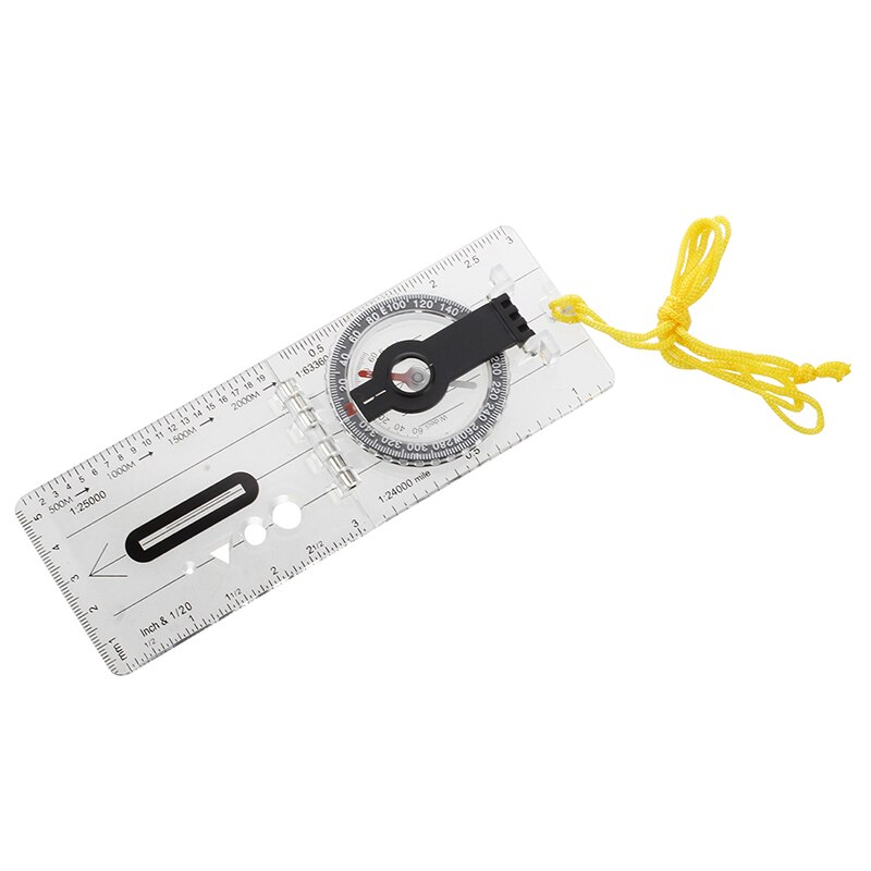 ABLB--Foldable Navigation Camping Baseplate Compass Ruler Map: Default Title