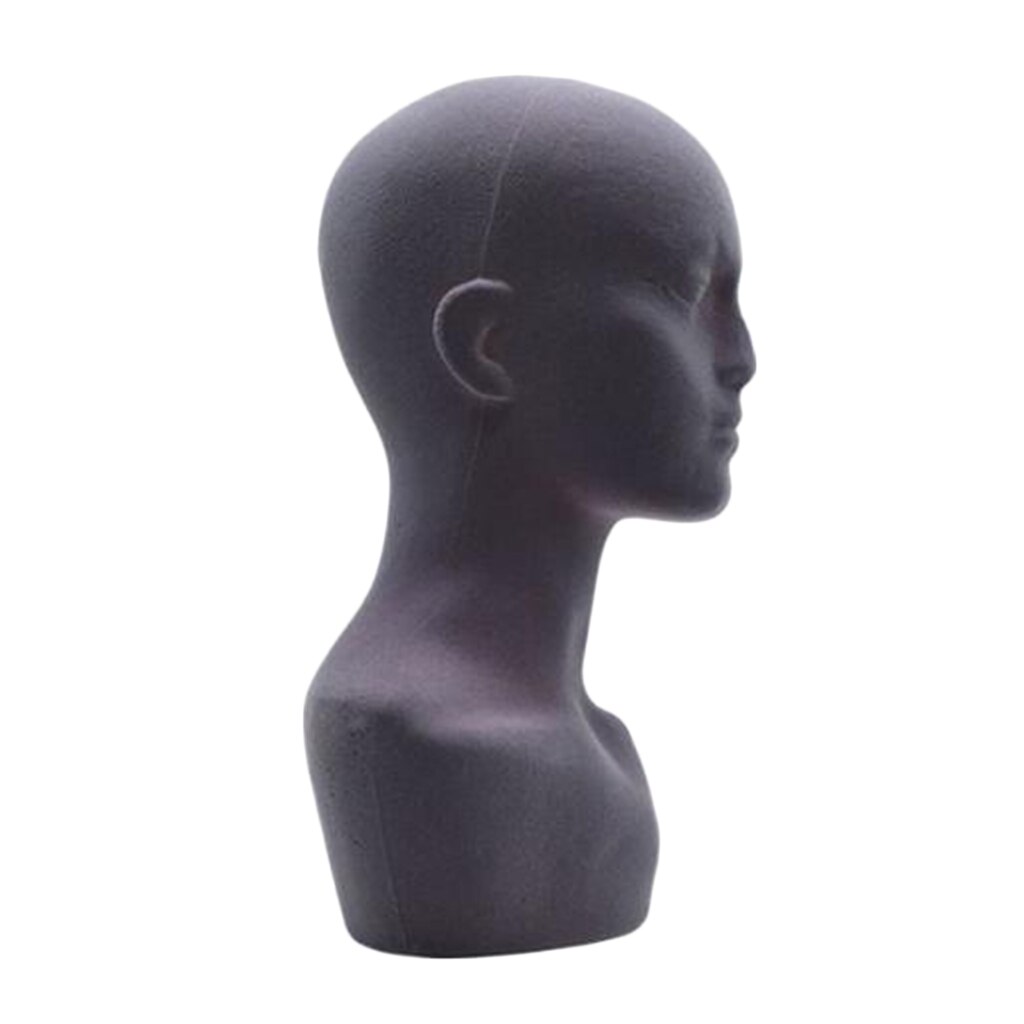 Cabeza de poliestireno para hombre, soporte para pelucas, auriculares, sombreros, cabeza de maniquí femenino: Gray