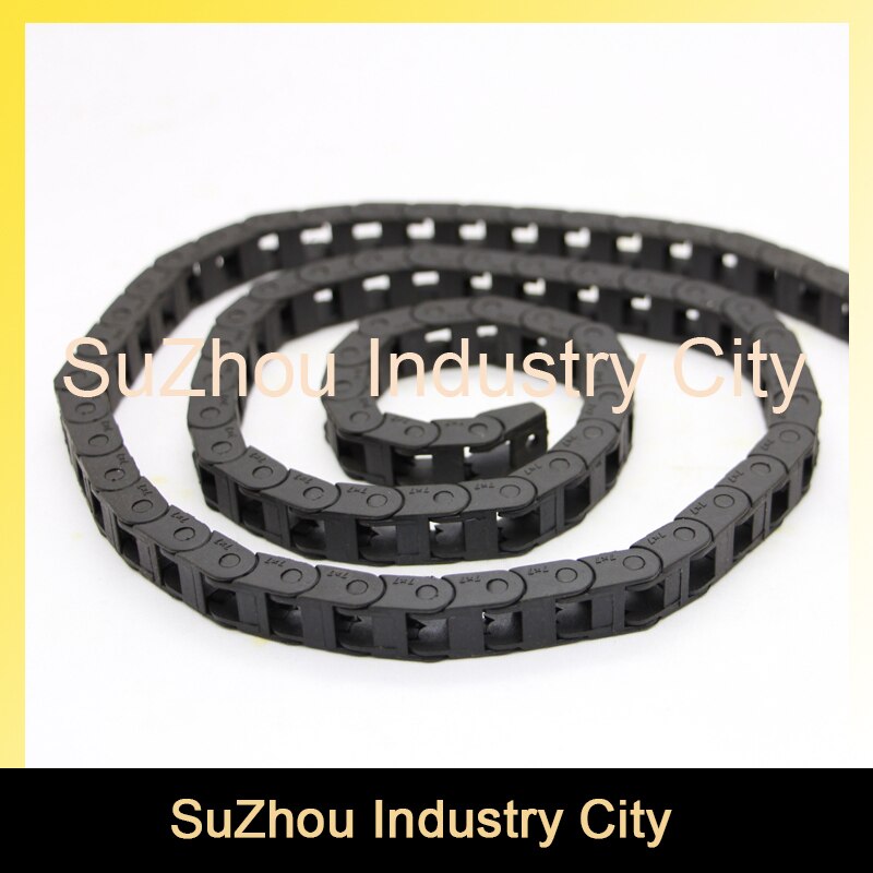 7x7mm L1000mm Plastic Cable Drag Chain Wire Carrier with end connectors plastic towline CNC Mill Router Machine non opening