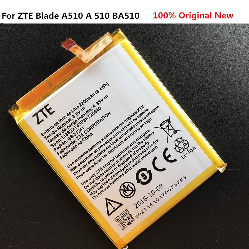 100% 1pcs Li3822T43P8h725640 Li-ion Phone Battery For ZTE Blade A510 A 510 BA510 Phone Battery