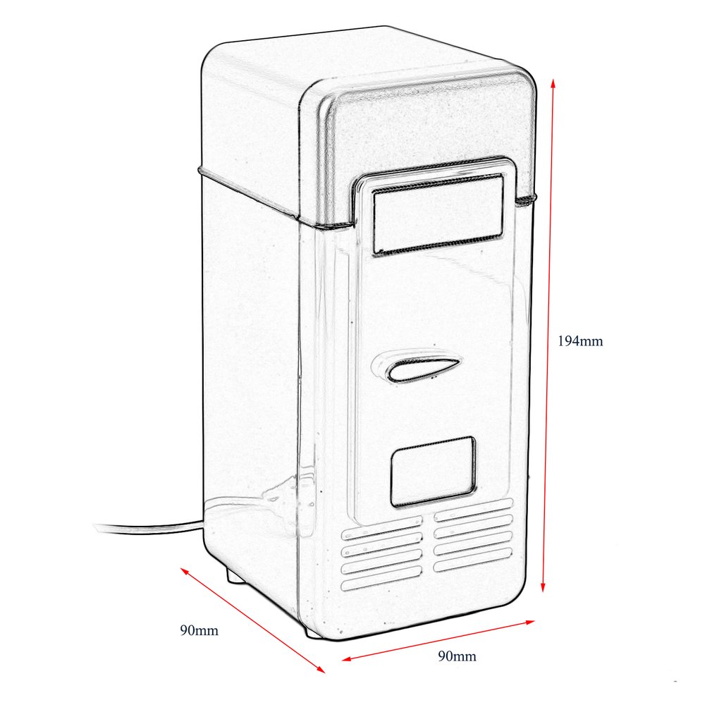 Svart abs 5v 10w usb 19.4*9*9cm bil mini kylskåp bil bärbar dryck svalare båt resa kosmetiska kylskåp