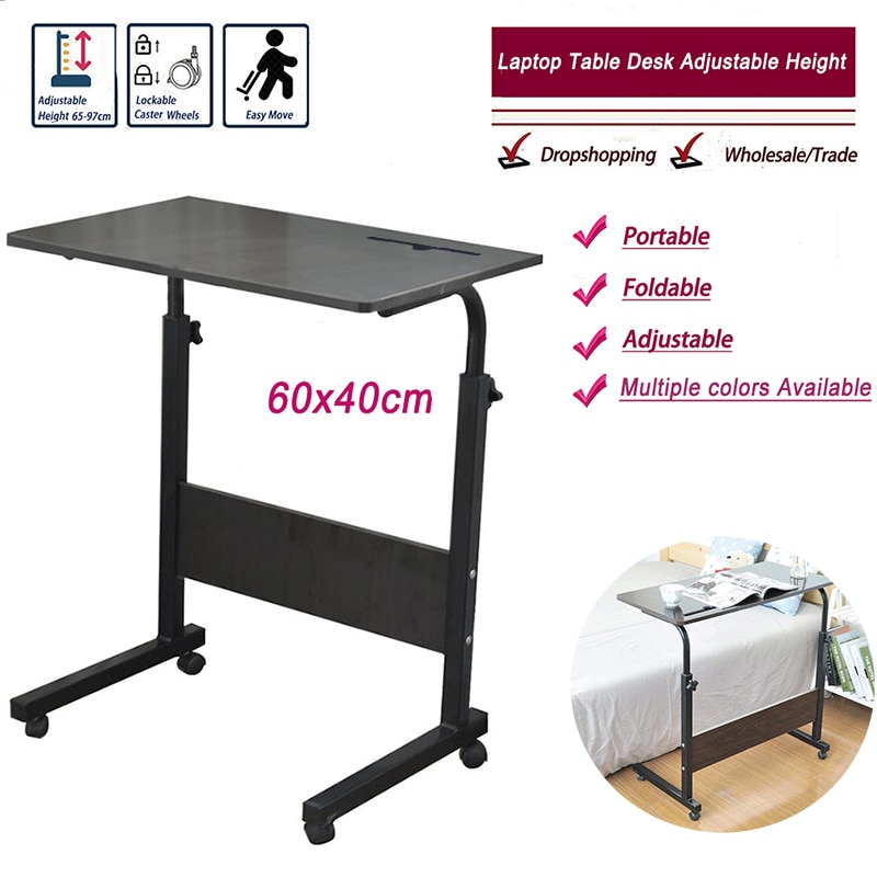 Computer Tafel Verstelbare Draagbare Laptop Bureau Draaien Laptop Bed Tafel Kan Worden Opgeheven Staande Bureau 60*40Cm